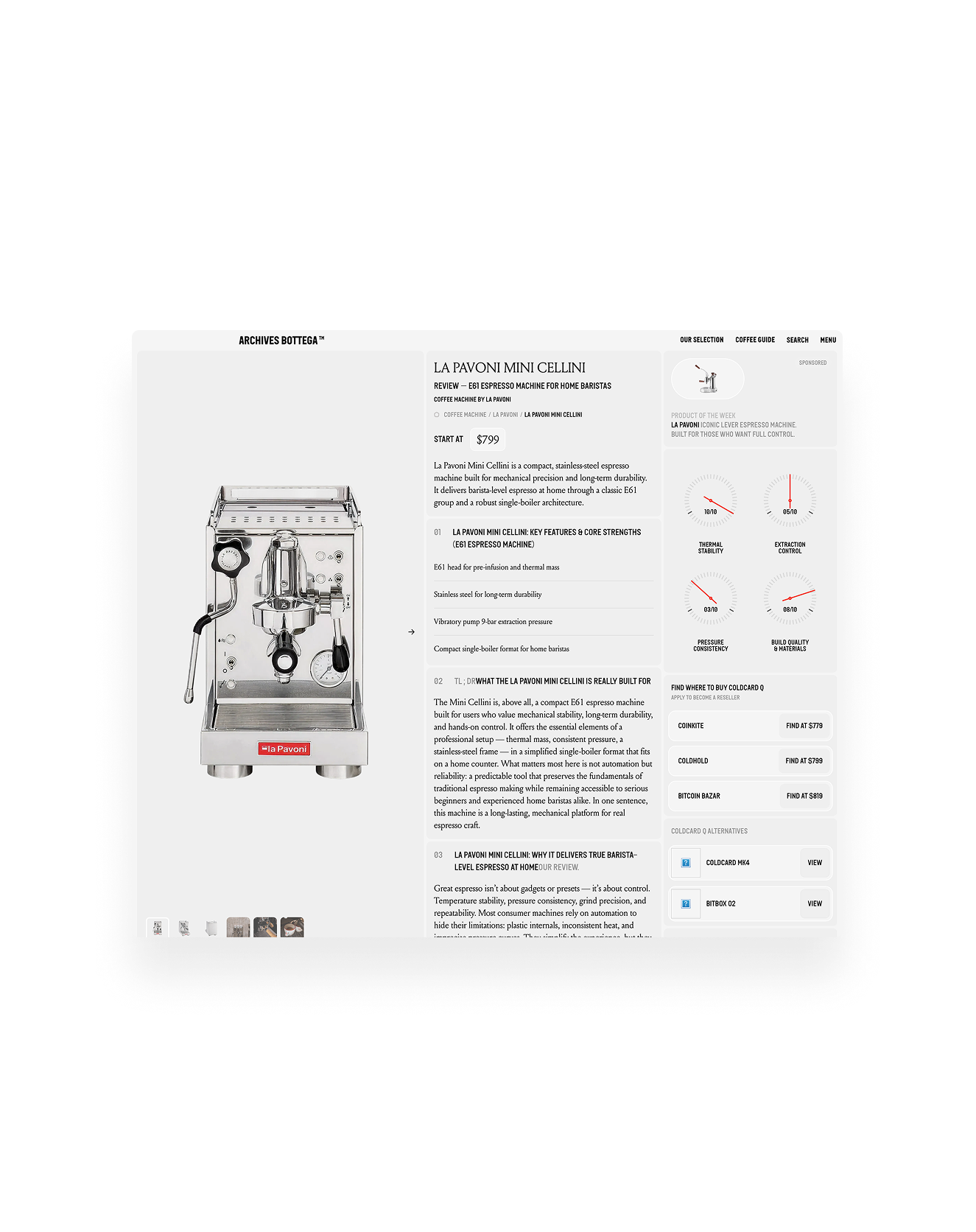 Archives Bottega Product Page